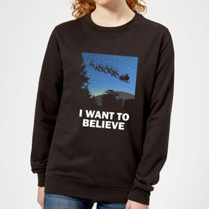 I Want To Believe Women's Sweatshirt - Black