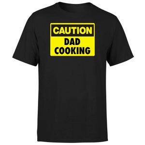 Caution Dad Cooking - Black T-Shirt