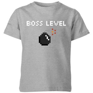 Boss Level Gaming Kids T-Shirt - Grey