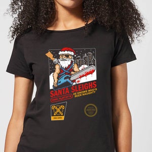 Santa Sleighs - Black Women's T-Shirt