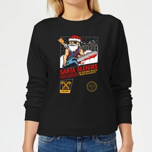Santa Sleighs - Black Women's Sweatshirt