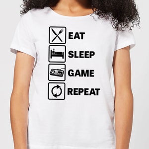 Eat Sleep Game Repeat Women's T-Shirt - White