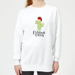 Christmas Cactus Women's Sweatshirt - White
