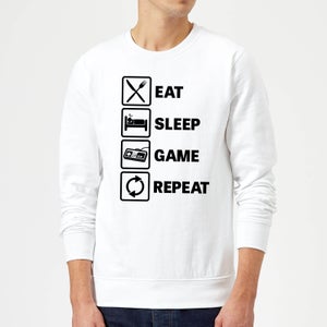 Eat Sleep Game Repeat Sweatshirt - White