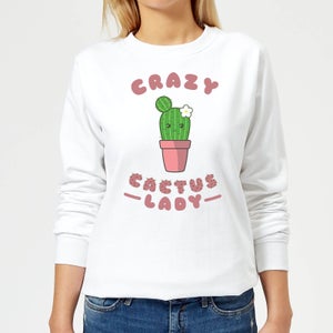 Crazy Cactus Lady Women's Sweatshirt - White