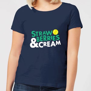 Strawberries and Cream Women's T-Shirt - Navy