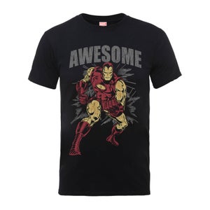 Camiseta Marvel Comics Iron Man "Awesome" - Hombre - Negro