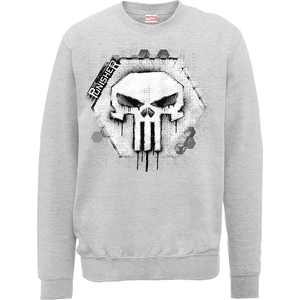 Marvel The Punisher Skull Badge Logo Männer Sweatshirt - Grau