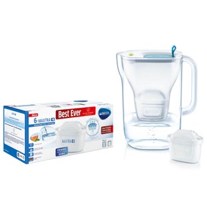 BRITA MAXTRA+ Style Blue Water Filter Jug and 6 Pack Cartridges