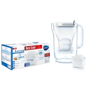 BRITA MAXTRA+ Style Grey Water Filter Jug and 6 Pack Cartridges
