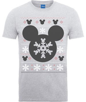 Disney Mickey Mouse Mickey Christmas Men's Grey T-Shirt