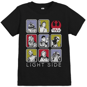 T-Shirt Enfant Star Wars : Les Derniers Jedi Côté Clair - Noir
