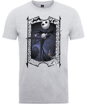T-Shirt Disney The Nightmare Before Christmas Jack Skellington Zero Pose Grey