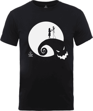 Disney The Nightmare Before Christmas Jack And Sally Moon Black T-Shirt