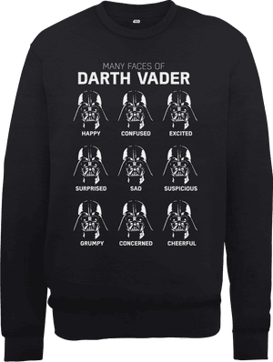 Star Wars Many Faces Of Darth Vader Sweatshirt - Black