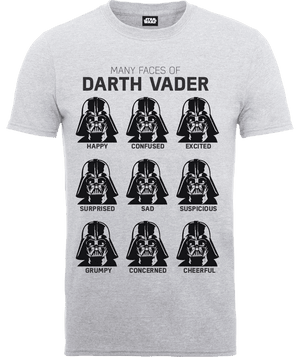 Star Wars Many Faces Of Darth Vader T-Shirt - Grey