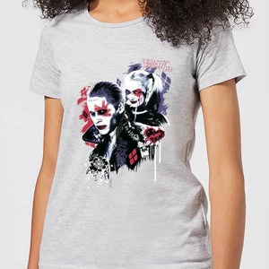 T-Shirt Femme Suicide Squad Harley Quinn et le Joker (DC Comics) - Gris