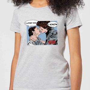 T-Shirt Star Wars Leia Han Solo Love - Grigio - Donna