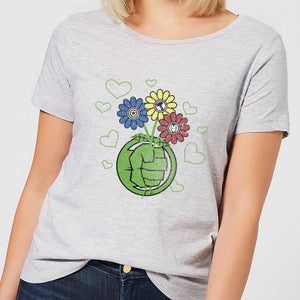 Marvel Avengers Hulk Flower Fist Women's T-Shirt - Grey