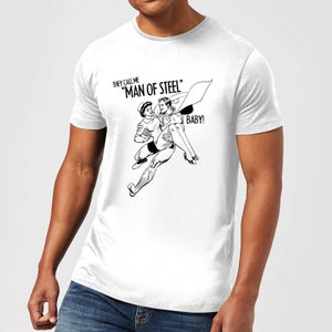 T-Shirt DC Comics Superman Valentines Steel Baby - Bianco