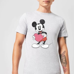 T-Shirt Homme Mickey Mouse Je t'Offre mon Cœur (Disney) - Gris