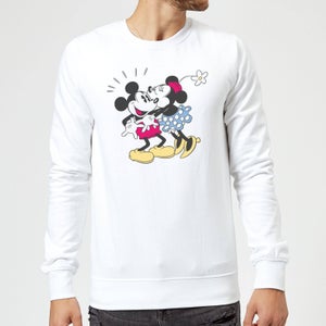 Sweat Homme Bisou Mickey & Minnie Mouse (Disney) - Blanc