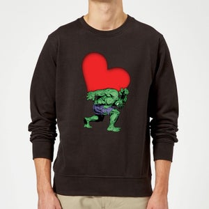 Marvel Comics Hulk Heart Sweatshirt - Black