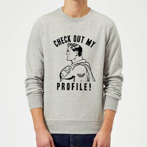 DC Comics Superman Check Out My Profile Sweatshirt - Grey
