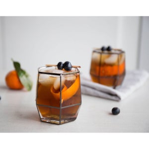 Geo Glass Tumblers - Black (Set of 2)