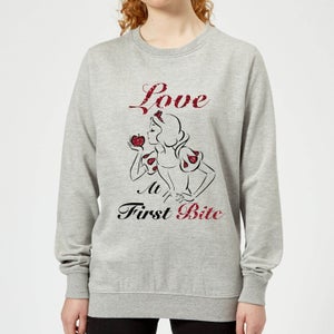Disney Princess Snow White Love At First Bite Women's Sweatshirt - Grey