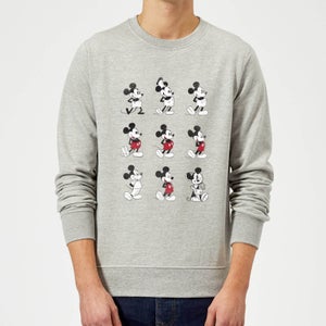 Disney Mickey Mouse Evolution Nine Poses Sweatshirt - Grey