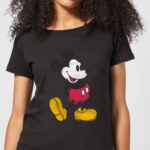 Disney Mickey Mouse Classic Kick Kleur Dames T-shirt - Zwart