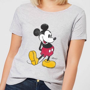 Disney Mickey Mouse Classic Kick Kleur Dames T-shirt - Grijs