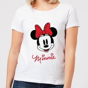 Disney Mickey Mouse Minnie Face Women's T-Shirt - White