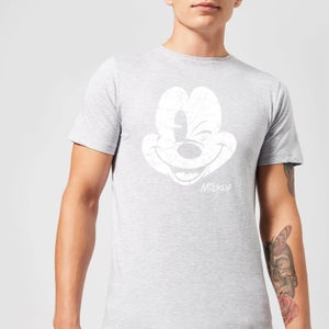 Disney Mickey Mouse Worn Face T-Shirt - Grey