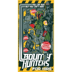 Star Wars: Bounty Hunters for Hire Silkscreen Print By Mark Daniels (12" x 24") Zavvi UK Exclusive
