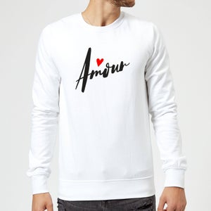 Amour Script Sweatshirt - White
