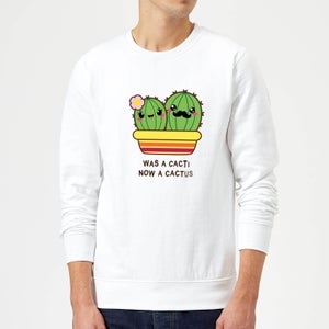 Was A Cacti, Now A Cactus Pullover - Weiß