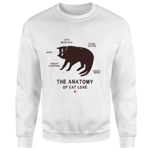 The Anatomy Of Cat Love Sweatshirt - White