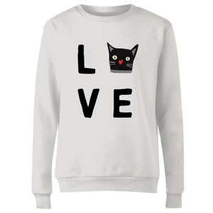 Cat Love Women's Sweatshirt - White