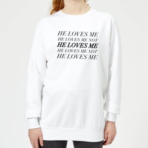 He Loves Me, He Loves Me Not Frauen Pullover - Weiß