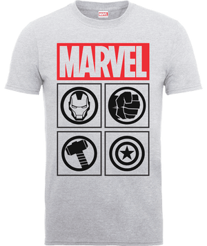 T-Shirt Homme Marvel Avengers Assemble - Icons - Gris