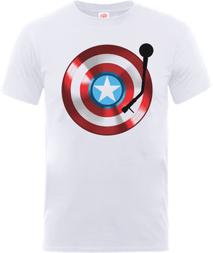 T-Shirt Homme Marvel Avengers Assemble - Bouclier Captain America Record - Blanc