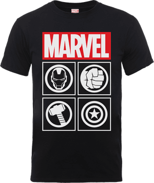 Marvel Avengers Assemble Icons T-Shirt - Schwarz