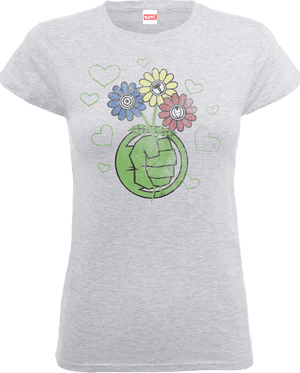 Marvel Avengers Hulk Flower Fist Women's T-Shirt - Grey