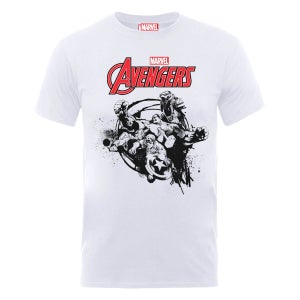 T-Shirt Homme Marvel Avengers - Team Explosion - Blanc
