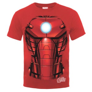 Marvel Avengers Assemble Iron Man Chest Burst T-Shirt - Red