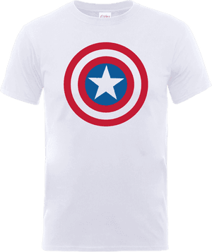 Marvel Avengers Assemble Captain America Simple Shield T-Shirt - Weiß