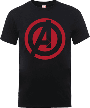 Marvel Avengers Assemble Captain America Logo T-Shirt - Schwarz