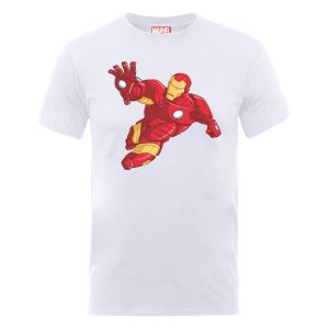 T-Shirt Homme Marvel Avengers Assemble - Iron Man en Armure - Blanc